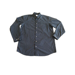 LL Bean Casual Shirt Men's Size L Reg Blue Checkered Long Sleeve Casual Cotton